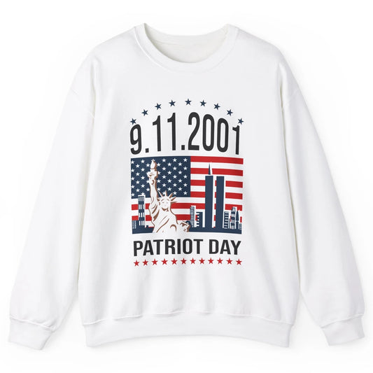 Never Forget 9-11-2001 American Flag Patriotic Memorial Day Unisex Crewneck Sweatshirt