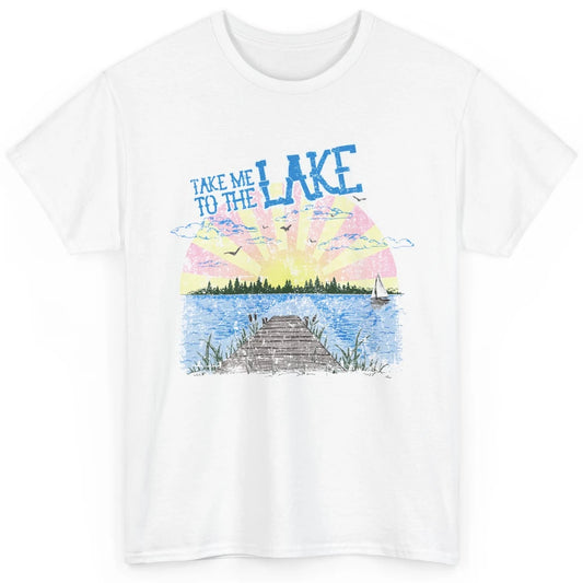 Retro Lake Life Take Me to the Lake Sunrise Summer Gift Classic Unisex T-Shirt
