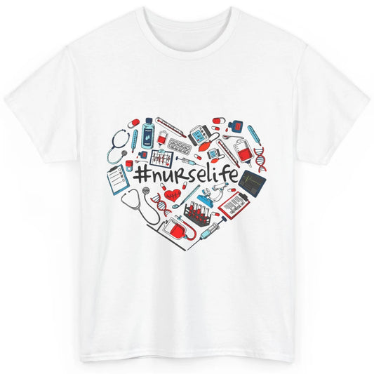 Nurse Life Stethoscope Heart Funny Nursing Love CNA Worker Classic Unisex T-Shirt