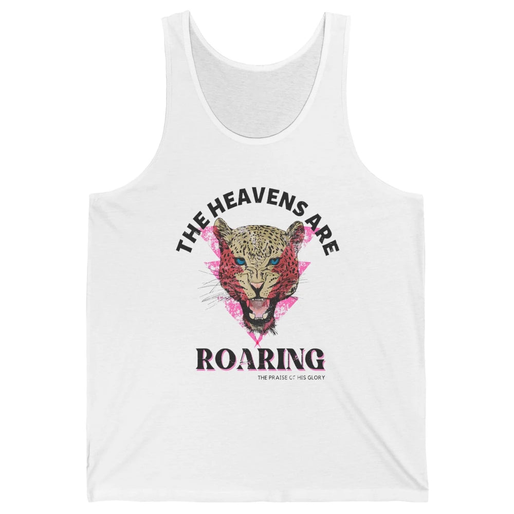 Retro Lion Heavens Are Roaring Bible Lightning Bolt Leopard Unisex Jersey Tank