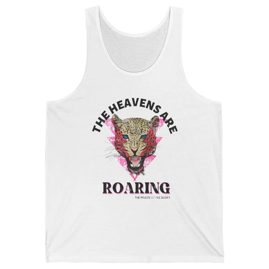 Retro Lion Heavens Are Roaring Bible Lightning Bolt Leopard Unisex Jersey Tank