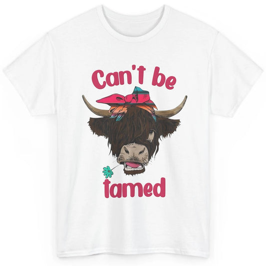 Retro Highland Cow Bandana Can't Be Tamed Western Farm Classic Unisex T-Shirt