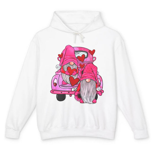 Pink Gnomes Truck Valentines Loads Of Love Western Valentine Unisex Lightweight Hoodie