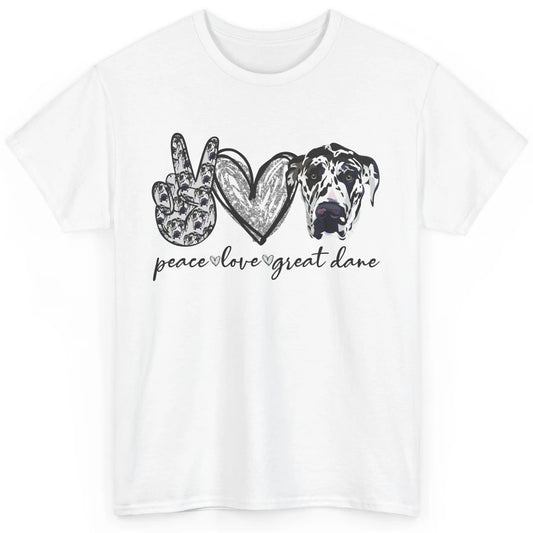 Peace Love Great Dane Dog Lovers Great Dane Mothers Fathers Classic Unisex T-Shirt