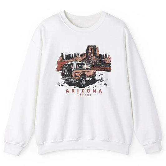 Retro Arizona Desert Truck Country Adventure Nature Lovers Unisex Crewneck Sweatshirt