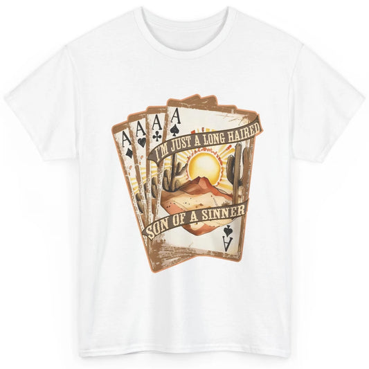 Retro Desert Sunset Long Haired Son Of Sinner Cards Western Classic Unisex T-Shirt