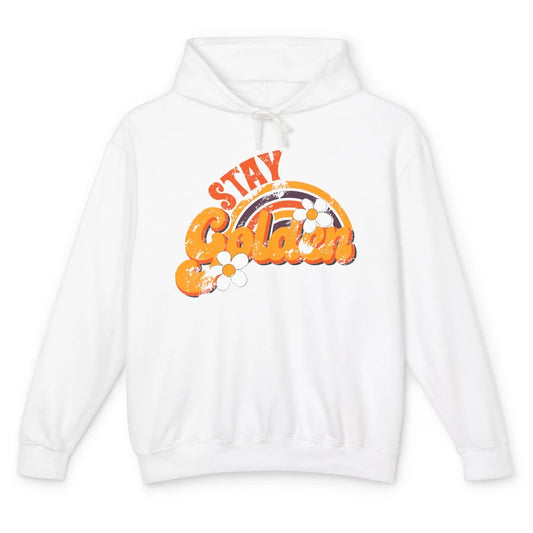 Retro Daisy Rainbow Stay Golden Summer Vintage Positive Life Unisex Lightweight Hoodie