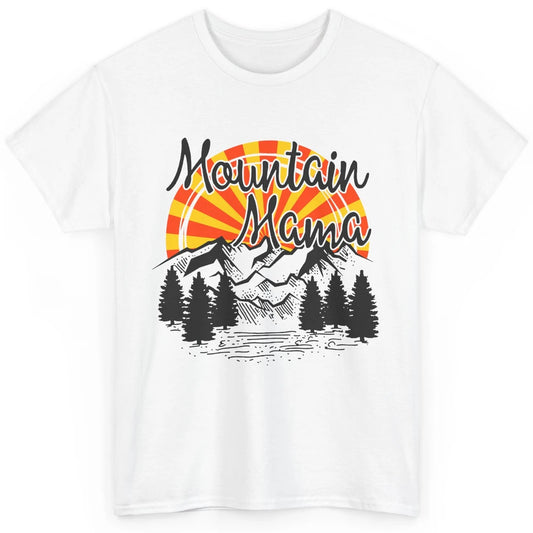 Retro Rainbow Sunset Mountain Mama Hiking Mom Climbing Classic Unisex T-Shirt