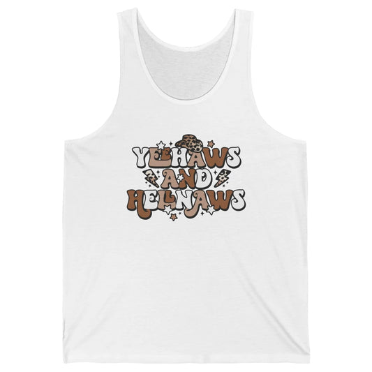 Leopard Yeehaws & Hellnaw Western Country Cowgirl Cowboy Hat Unisex Jersey Tank