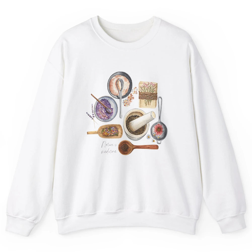 Retro Herbalist Botanical Plant Nature Medicine Garden Herb Unisex Crewneck Sweatshirt