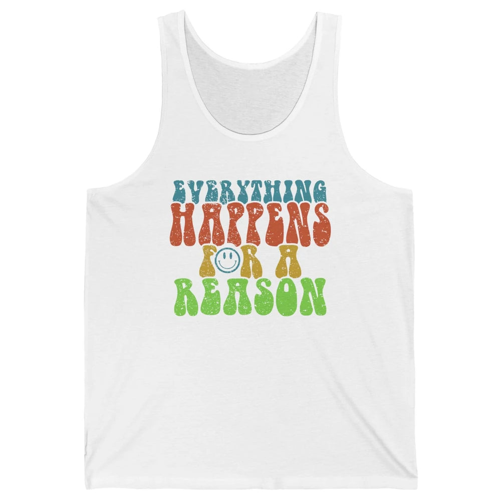 Retro Everything Happens For A Reason Mental Health Peace Unisex Jersey Tank