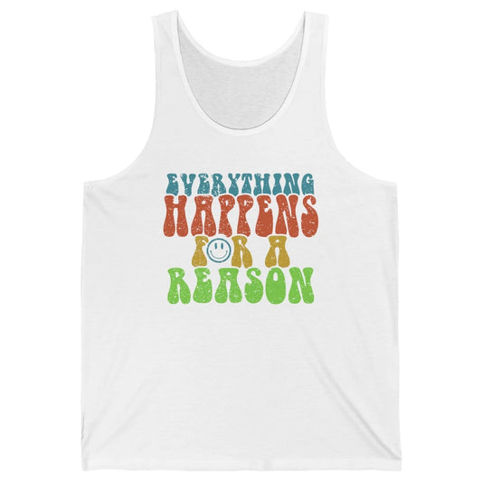 Retro Everything Happens For A Reason Mental Health Peace Unisex Jersey Tank