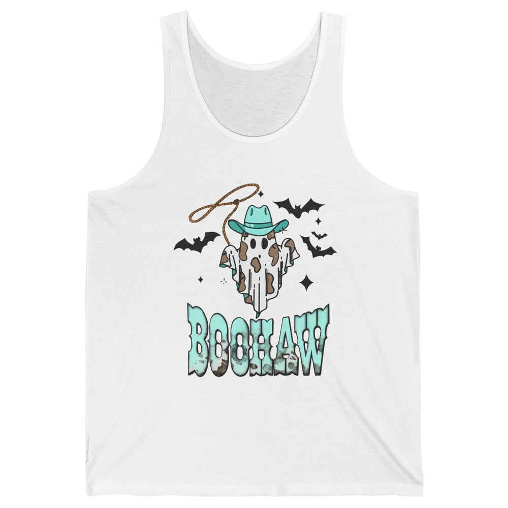 Retro Halloween Boohaw Cowboy Ghost Spooky Western Halloween Unisex Jersey Tank