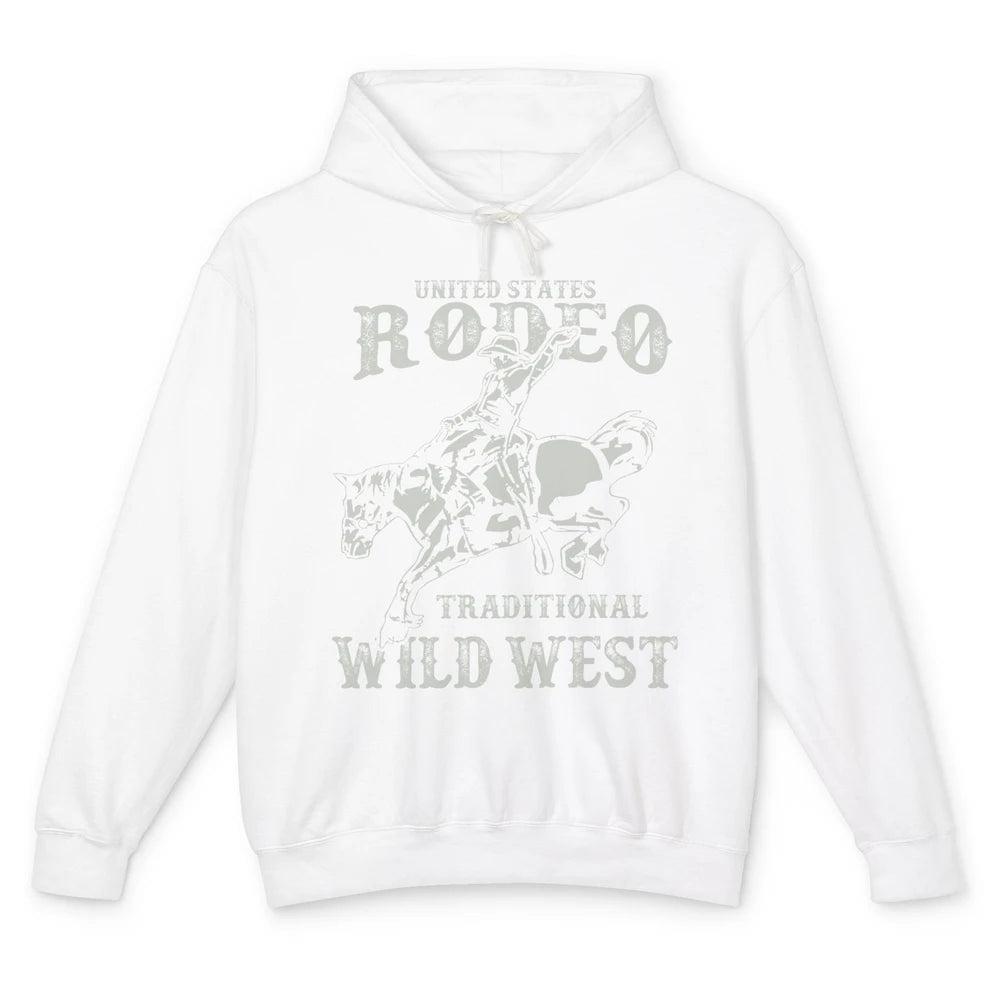 Retro Cowboy US Rodeo Traditional Wild West Western Cowgirl Unisex Lightweight Hoodie