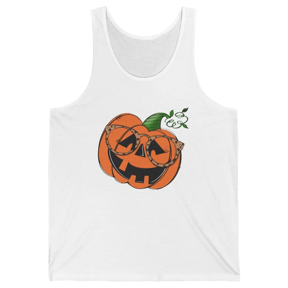 Optometrist Pumpkin Leopard Glasses Halloween Optician Gift Unisex Jersey Tank