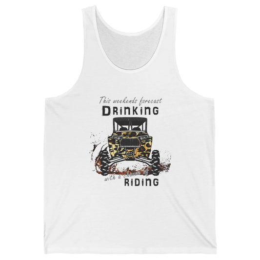 Leopard UTV Weekend Forecast Drinking Offroad Riding SXS Mud Unisex Jersey Tank
