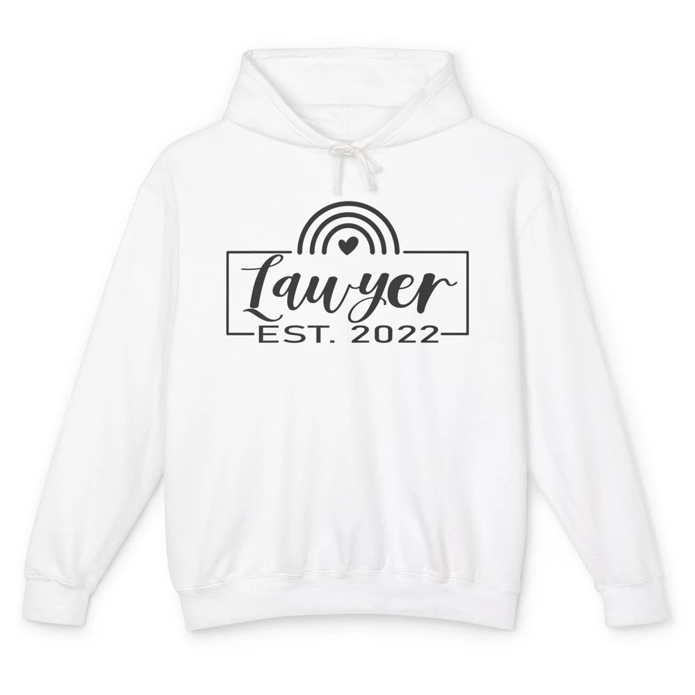 Rainbow Lawyer Est 2022 Law School Graduate Future Attorney Unisex Lightweight Hoodie