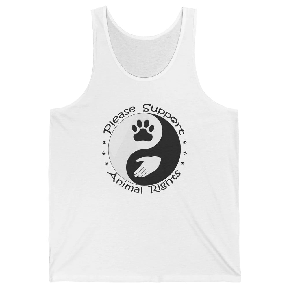 Please Support Animal Rights Pet Rescuer Paw Yin Yang Adopt Unisex Jersey Tank
