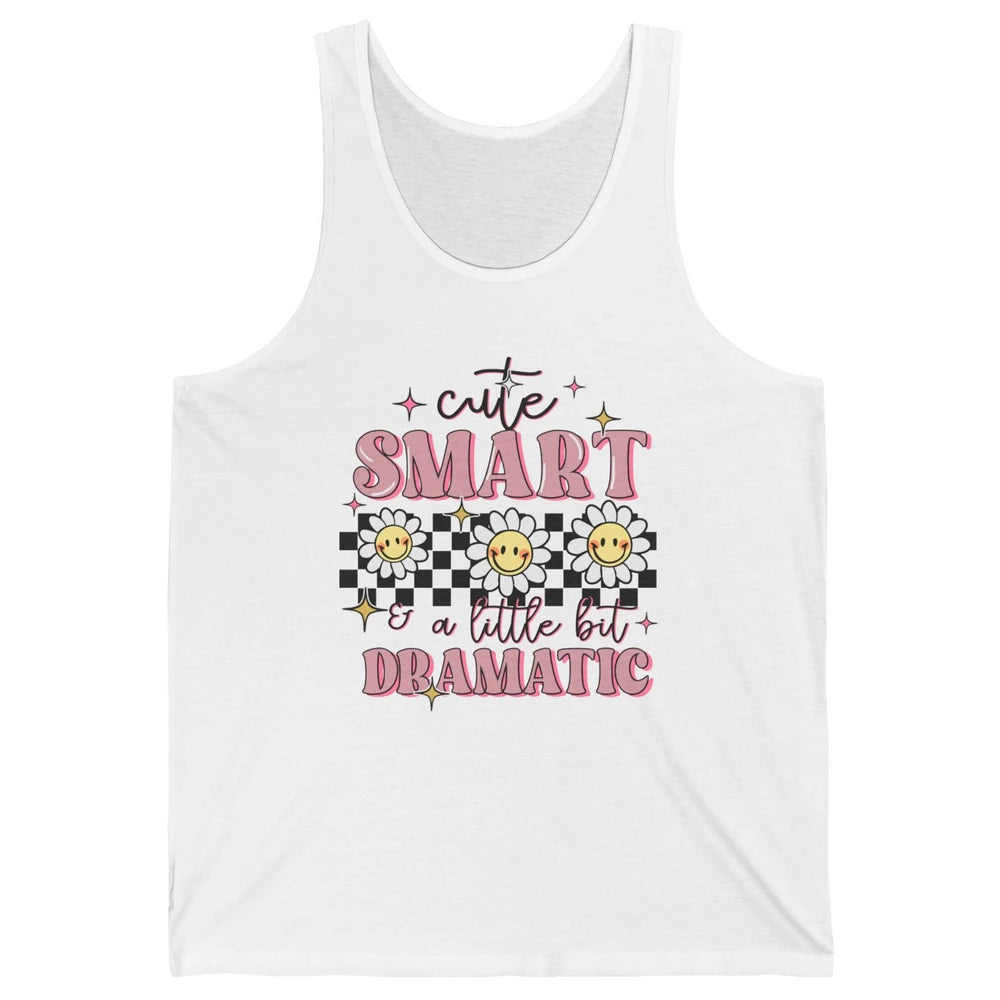 Retro Groovy Cute Smart & A Little Bit Dramatic Cute Girl Unisex Jersey Tank