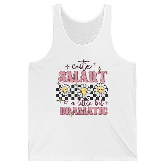 Retro Groovy Cute Smart & A Little Bit Dramatic Cute Girl Unisex Jersey Tank