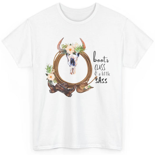 Retro Cowgirl Boots And Hat Boots Class A Little Sass Cowboy Classic Unisex T-Shirt