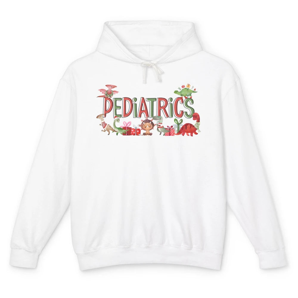 Pediatrics Christmas PEDS Nurse Dinosaur Xmas Physical Nurse Unisex Lightweight Hoodie