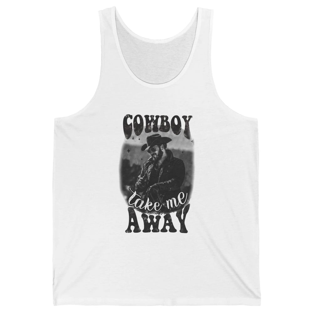 Retro Cowboy Take Me Away Western Country Music Cowboy Gift Unisex Jersey Tank