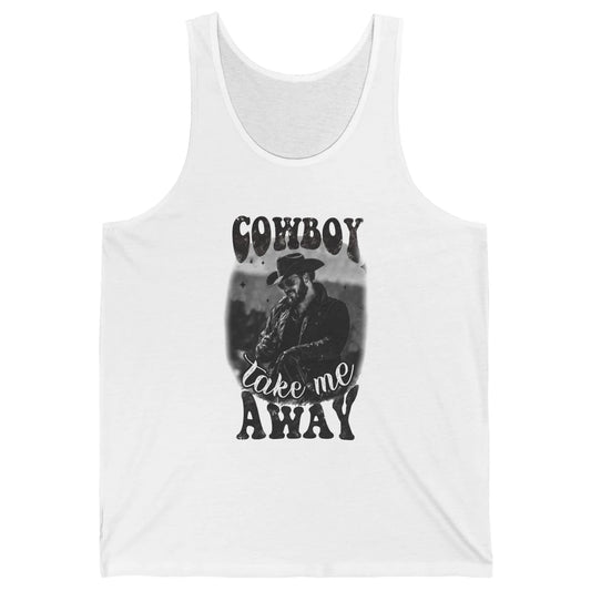 Retro Cowboy Take Me Away Western Country Music Cowboy Gift Unisex Jersey Tank