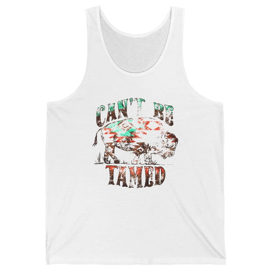 Retro Buffalo Aztec Can't Be Tamed Western Country Highland Unisex Jersey Tank