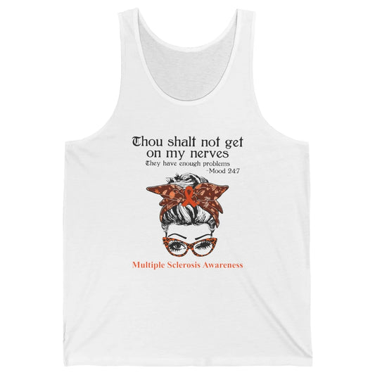 Multiple Sclerosis Awareness Messy Bun Ms Cancer Warrior Unisex Jersey Tank