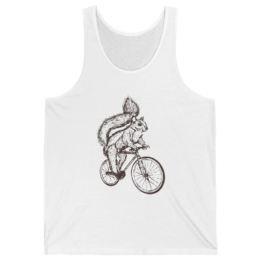 Funny Squirrel Riding A Bicycle Drawn Bike Squirrel Lovers Unisex Jersey Tank