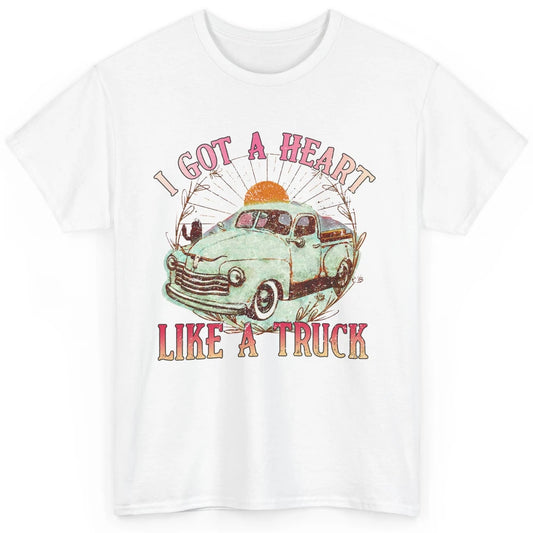 Retro Desert Sunset Truck I Got A Heart Like A Truck Western Classic Unisex T-Shirt