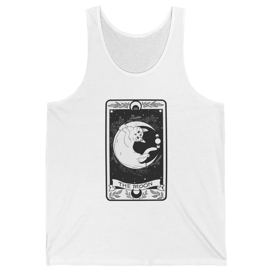Retro Halloween Gothic Cat The Moon Tarot Card Witchcraft Unisex Jersey Tank