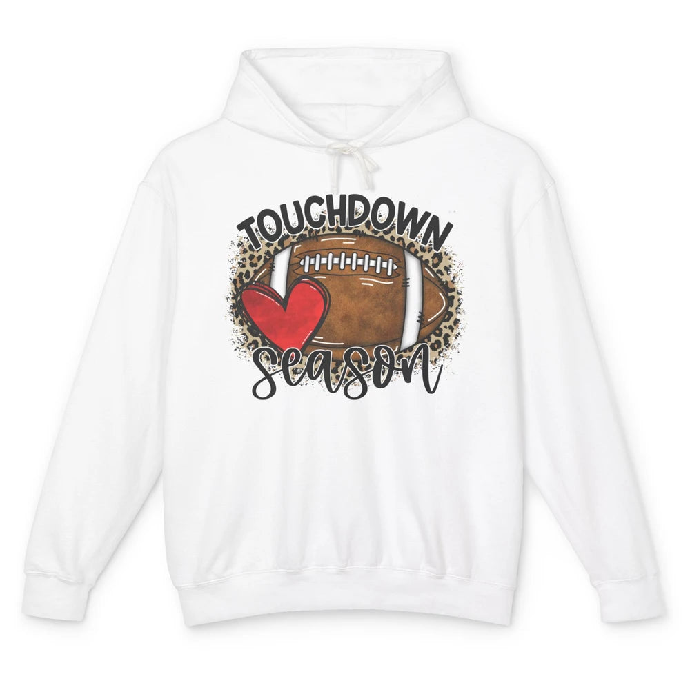 Retro Leopard Football Touchdown Season Football Player Gift Unisex Lightweight Hoodie