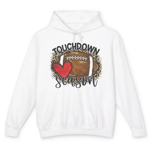 Retro Leopard Football Touchdown Season Football Player Gift Unisex Lightweight Hoodie