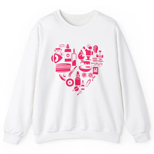 Optometrist Tools Heart Eye Doctor Optician Ophthalmic Tech Unisex Crewneck Sweatshirt