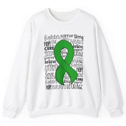 PANS/PANDAS Awareness Floral Green Ribbon Hope Love Cure Unisex Crewneck Sweatshirt
