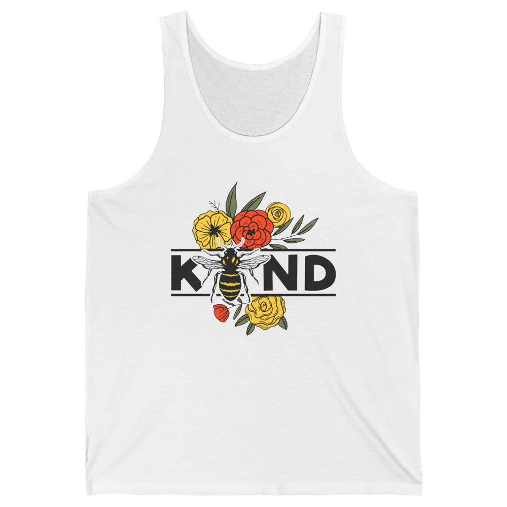 Retro Be Kind Leopard Rainbow Boho Love Mental Health Matter Unisex Jersey Tank