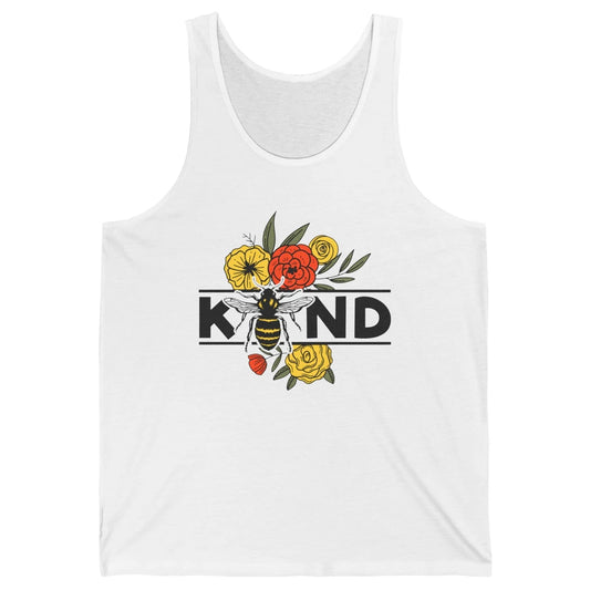 Retro Be Kind Leopard Rainbow Boho Love Mental Health Matter Unisex Jersey Tank