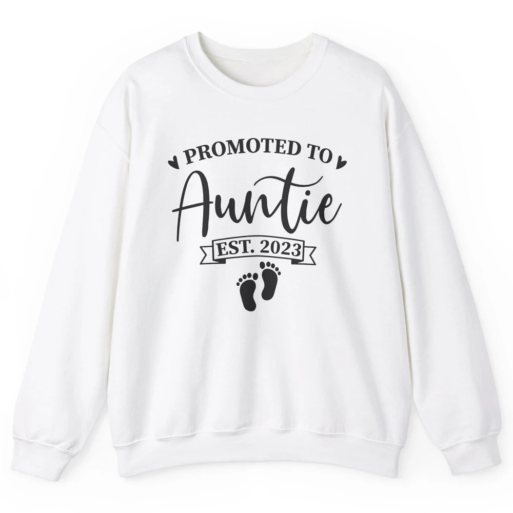 Promoted To Auntie Est 2023 Auntie To Be Baby Reveal Gift Unisex Crewneck Sweatshirt