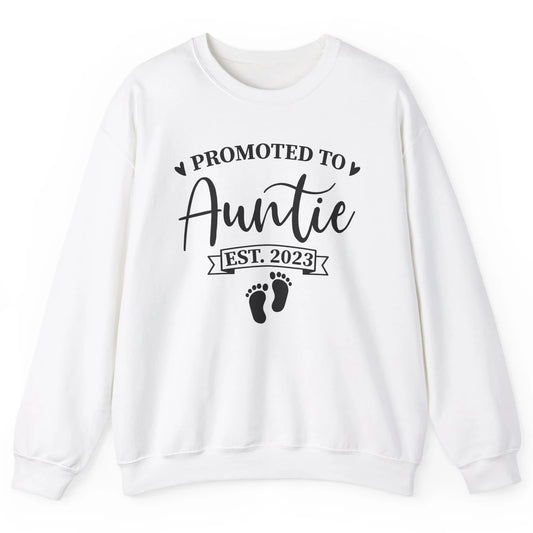 Promoted To Auntie Est 2023 Auntie To Be Baby Reveal Gift Unisex Crewneck Sweatshirt