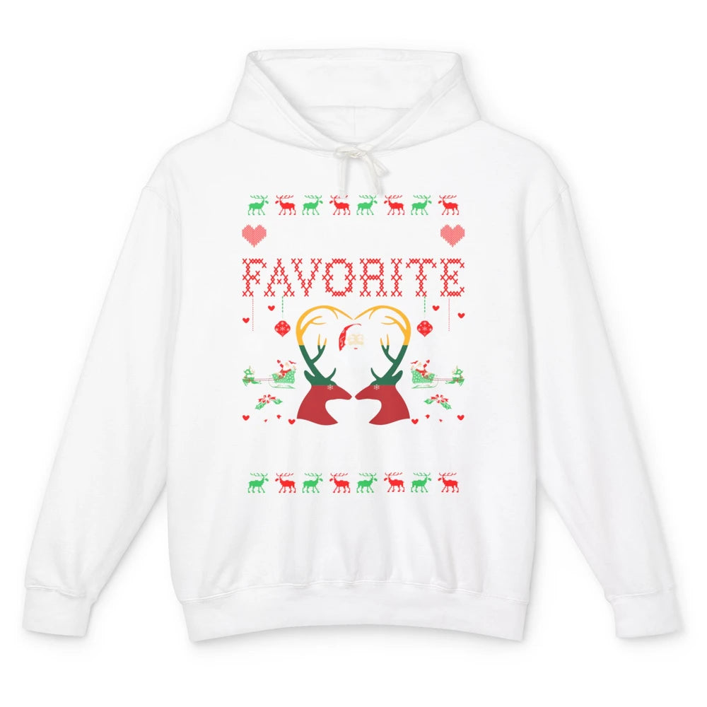 Merry Christmas Santa Favorite Lithuanian Xmas Ugly Santa Unisex Lightweight Hoodie