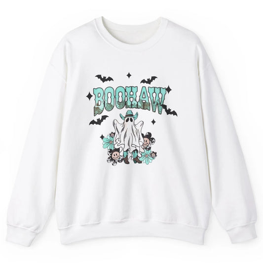 Retro Cowboy Ghost Boohaw Boot Scooting Western Halloween Unisex Crewneck Sweatshirt