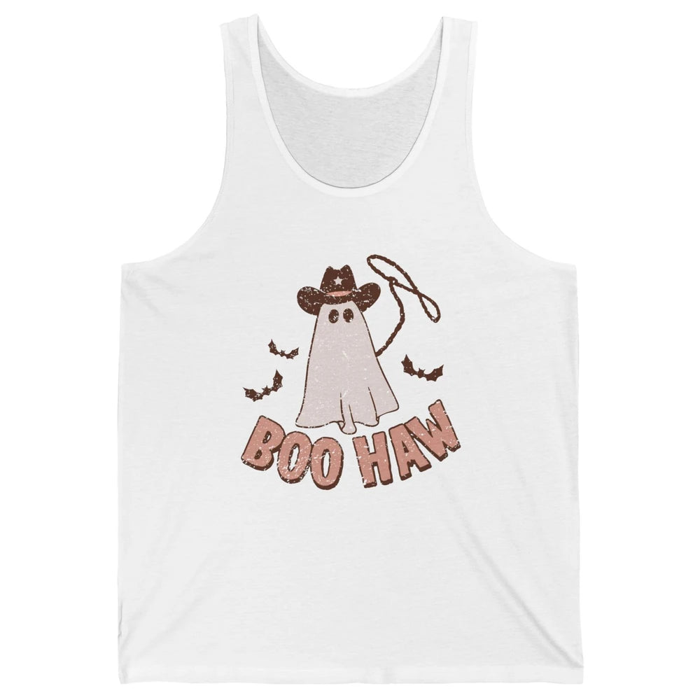 Retro Cowboo Boo Haw Ghost Fall Spooky Season Western Cowboy Unisex Jersey Tank