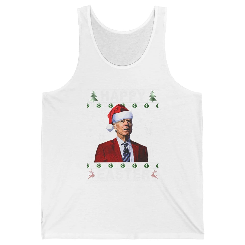 Funny Biden Santa Hat Happy Easter Anti Biden Christmas Unisex Jersey Tank
