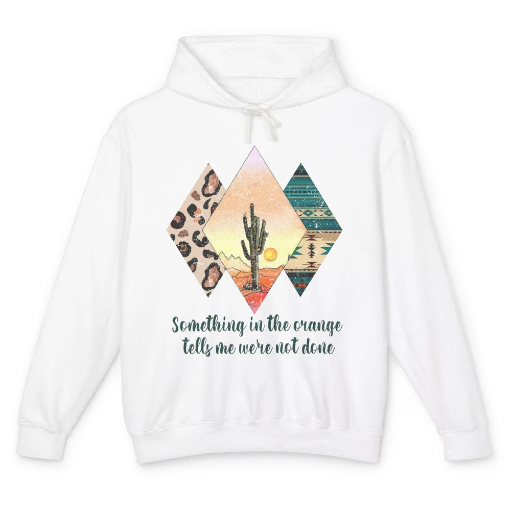 Retro Leopard Something In The Orange Desert Cactus Western Unisex Lightweight Hoodie