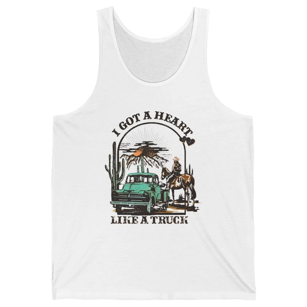 I Got A Heart Like A Truck Western Country Music Cowboy Unisex Jersey Tank