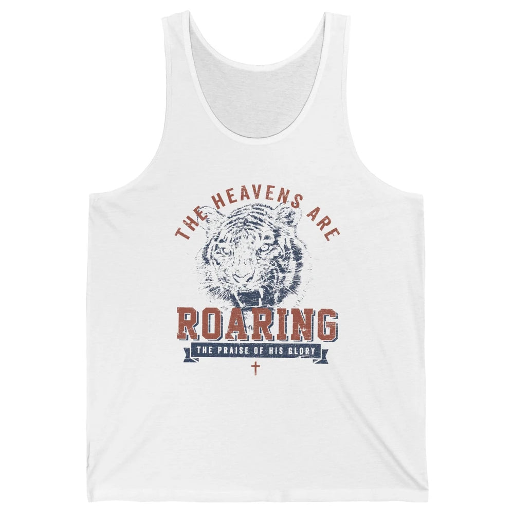 Lion Lightning Bolt Heavens Are Roaring Christian Catholic Unisex Jersey Tank