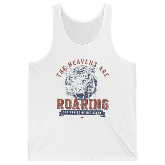 Lion Lightning Bolt Heavens Are Roaring Christian Catholic Unisex Jersey Tank