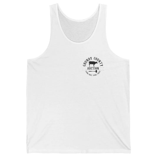 Bull Skull Grundy County Auction Western Country Cowboy Gift Unisex Jersey Tank